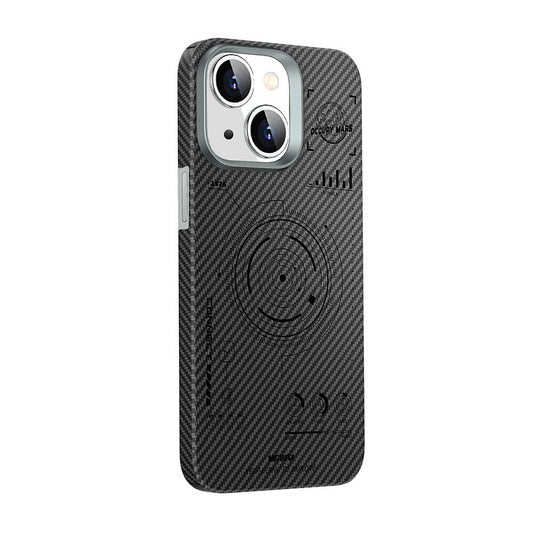 iPhone 15 Plus Kılıf Wiwu HHX-016 Karbon Fiber 600D Mars Kevlar Kılıf Siyah