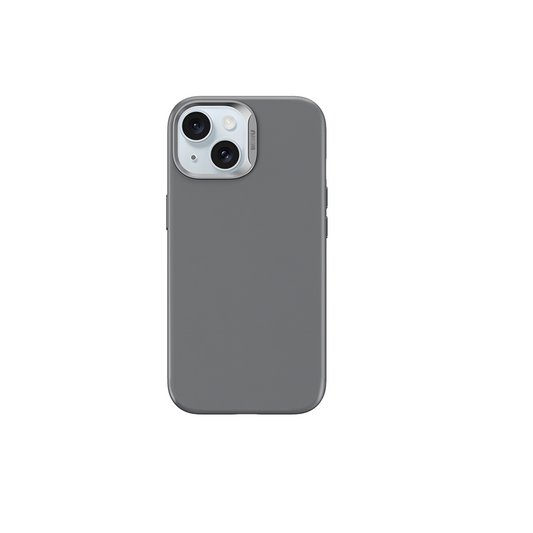 iPhone 15 Plus Kılıf Wiwu SP-019 Magsafe Şarj Özellikli Vegan Leather Deri Kılıf Gri