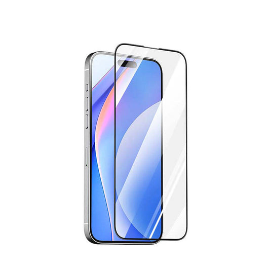 iPhone 15 Plus Recci RSP-A03SD 3D HD Full Transparan Temperli Cam Ekran Koruyucu Siyah