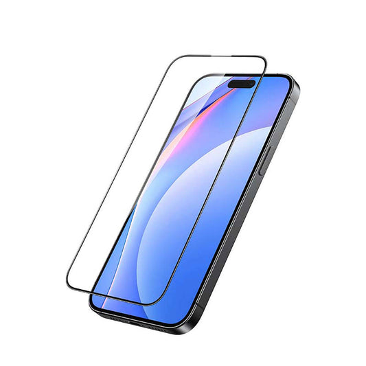 iPhone 15 Plus Recci RSP-A03SD 3D HD Full Transparan Temperli Cam Ekran Koruyucu Siyah