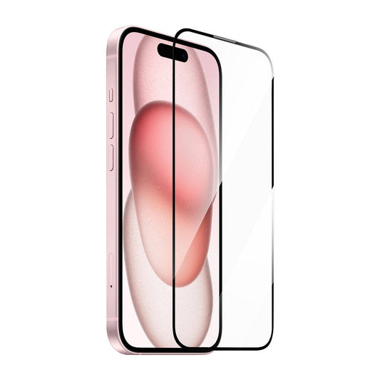 iPhone 15 Plus Wiwu GT-008 Polimer Oleofobik Kaplama Şeffaf Pürüzsüz Temperli Cam Ekran Koruyucu 10'lu Paket Siyah