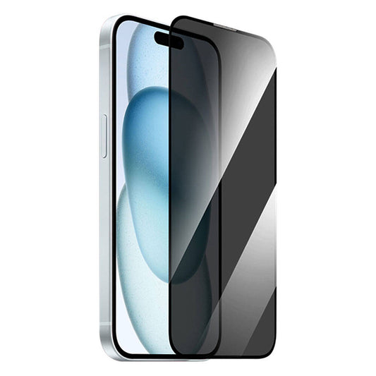 iPhone 15 Plus Wiwu GT-011 Anti-Bakteriyel Özellikli Polimer Oleofobik Kaplama Temperli Privacy Cam Ekran Koruyucu Siyah