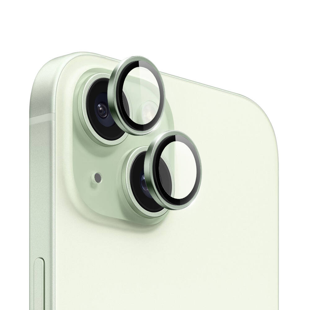 iPhone 15 Plus Wiwu LG-004 PVD Lens Guard Metal Kamera Lens Koruyucu Yeşil