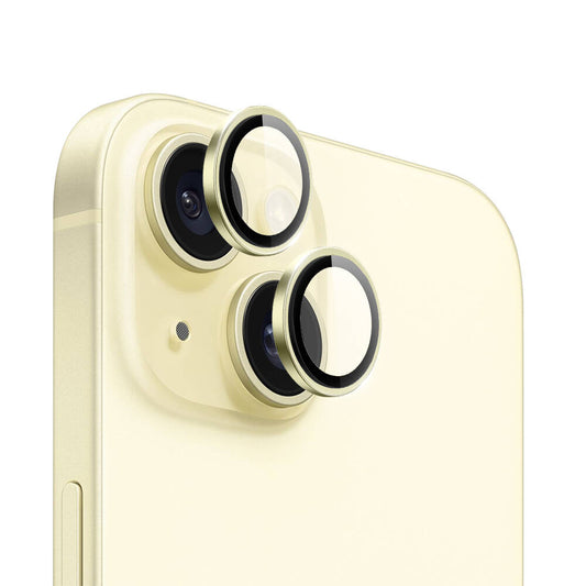 iPhone 15 Plus Wiwu LG-004 PVD Lens Guard Metal Kamera Lens Koruyucu Sarı