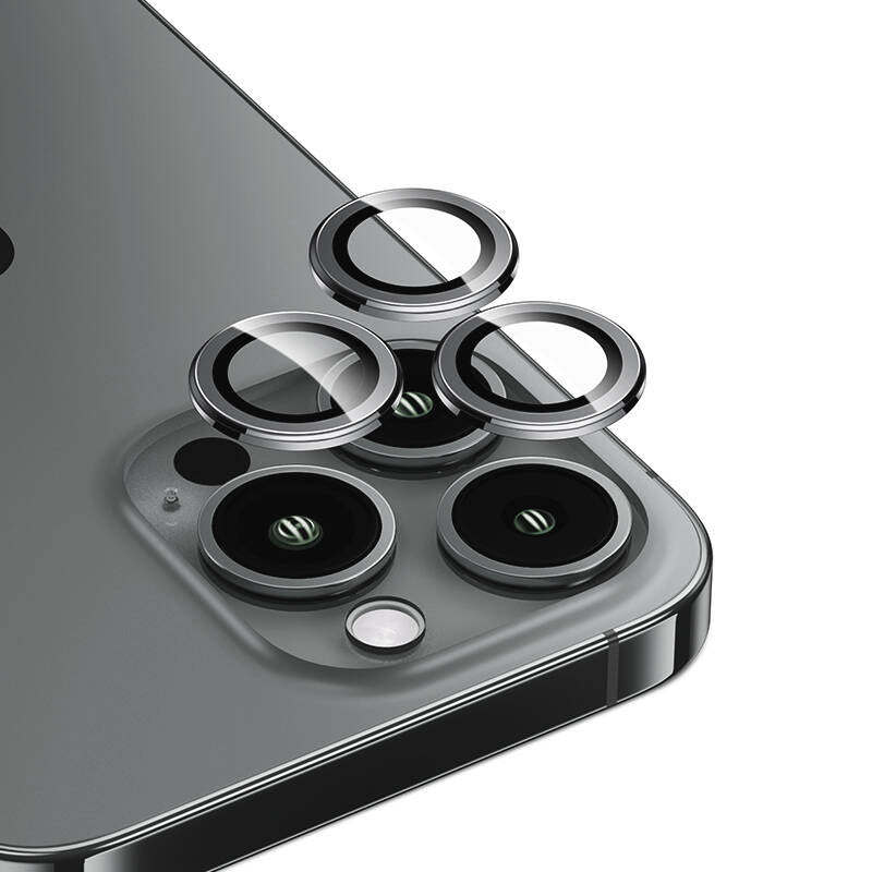 iPhone 15 Pro Benks DR Safir Kamera Lens Koruyucu Gri