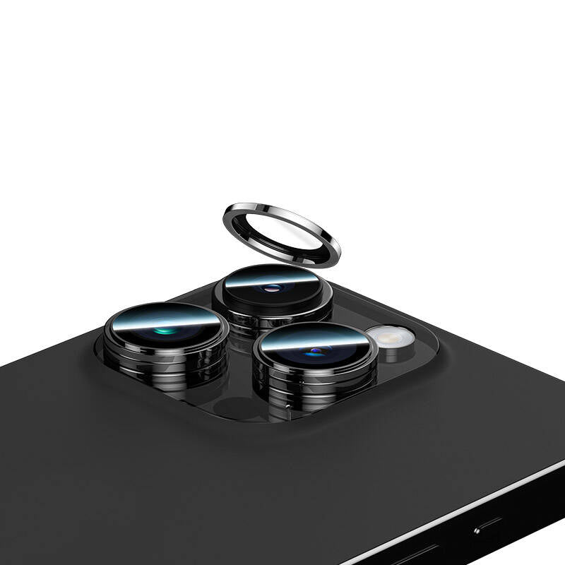 iPhone 15 Pro Benks King Kong Corning Kamera Lens Koruyucu Gümüş