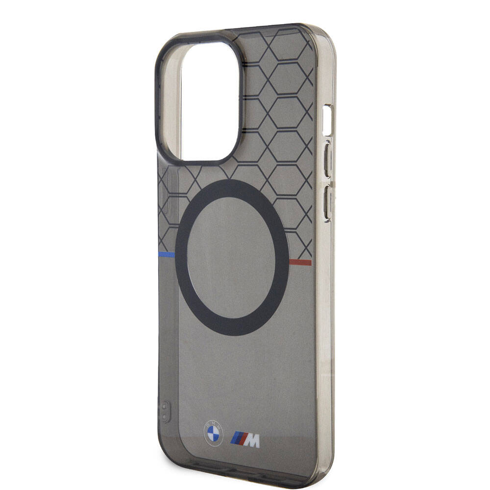 iPhone 15 Pro Kılıf BMW Magsafe Şarj Özellikli Transparan M Dizayn Orjinal Lisanslı Kılıf Gri