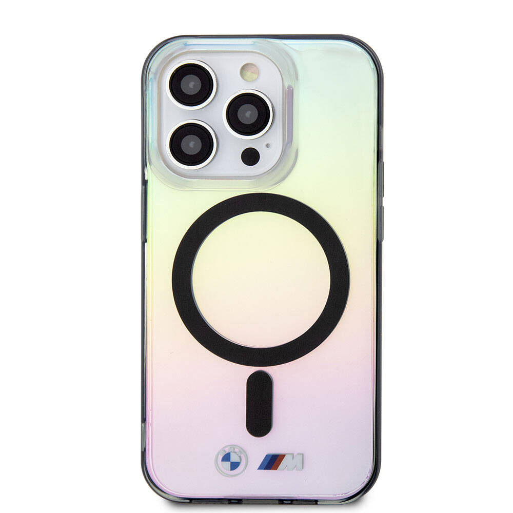iPhone 15 Pro Kılıf BMW Magsafe Şarj Özellikli Transparan Renk Geçişli Iridescent Orjinal Lisanslı Kılıf Karışık