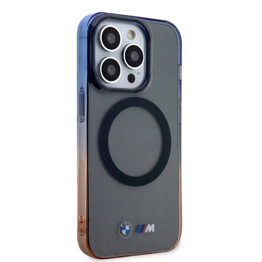 iPhone 15 Pro Kılıf BMW Magsafe Şarj Özellikli Transparan Renkli Çerçeveli Orjinal Lisanslı Kılıf Gri