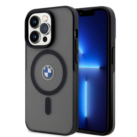 Apple iPhone 15 Pro Kılıf BMW Orjinal Lisanslı M-safe Şarj Özellikli IML Baskı Logolu Buzlu Mat Kapak
