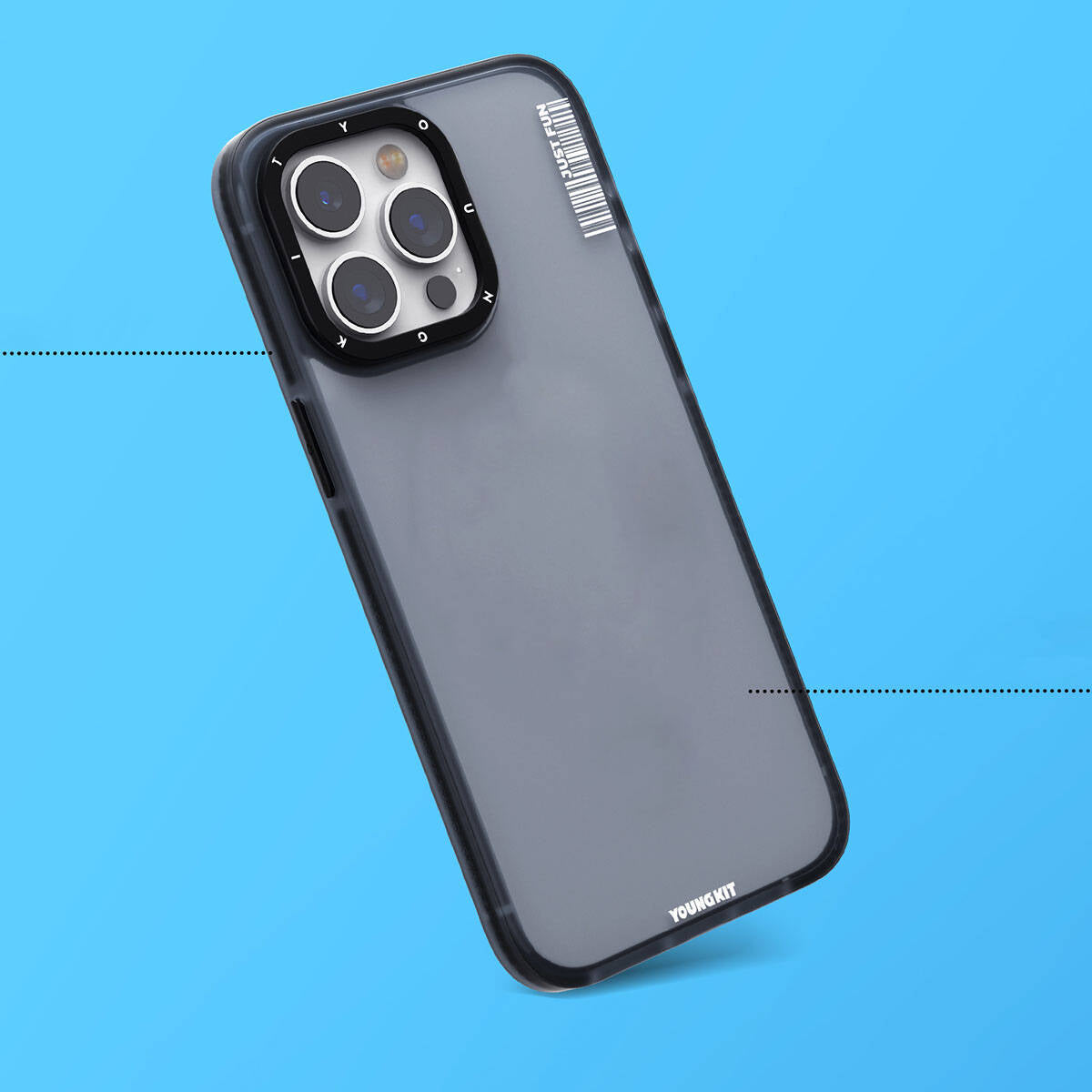 iPhone 15 Pro Kılıf Buzlu Mat Tasarım Youngkit Colored Sand Serisi Kılıf Siyah