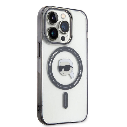Apple iPhone 15 Pro Kılıf Karl Lagerfeld M-safe Şarj Özellikli IML Karl Orjinal Lisanslı Kapak