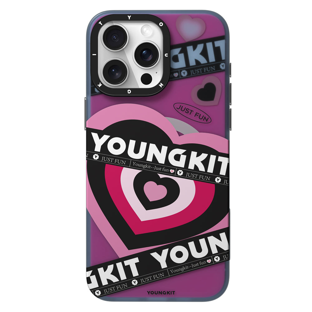 iPhone 15 Pro Kılıf Magsafe Şarj Özellikli Airbagli Çift Katmanlı Youngkit Flipped Serisi Kılıf Pembe Açık