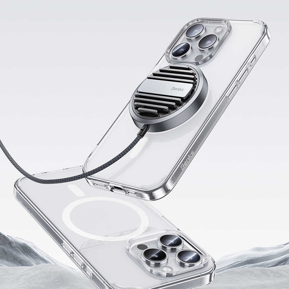 iPhone 15 Pro Kılıf Magsafe Şarj Özellikli Airbagli Şeffaf Benks LucentPro Serisi Kılıf Şeffaf