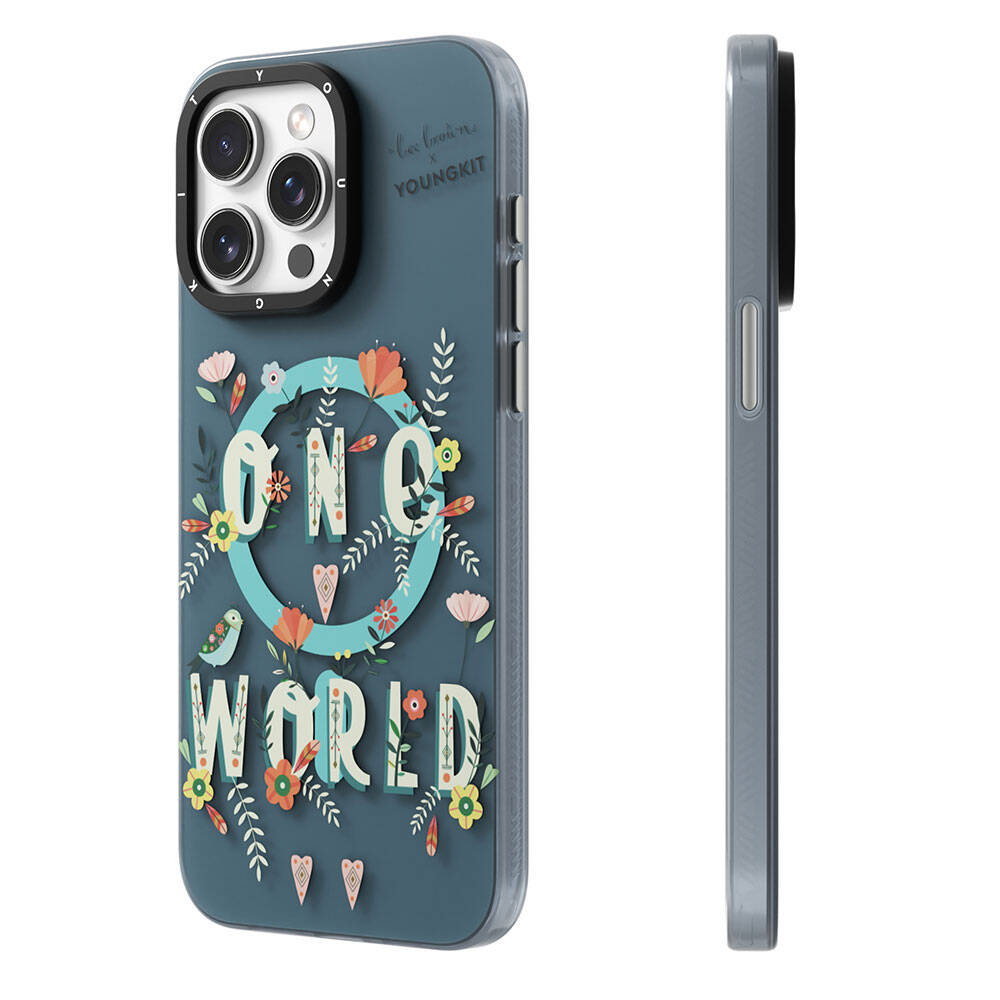 iPhone 15 Pro Kılıf Magsafe Şarj Özellikli Bee Brown Tasarımlı Youngkit Colorful Life Serisi Kılıf Turkuaz