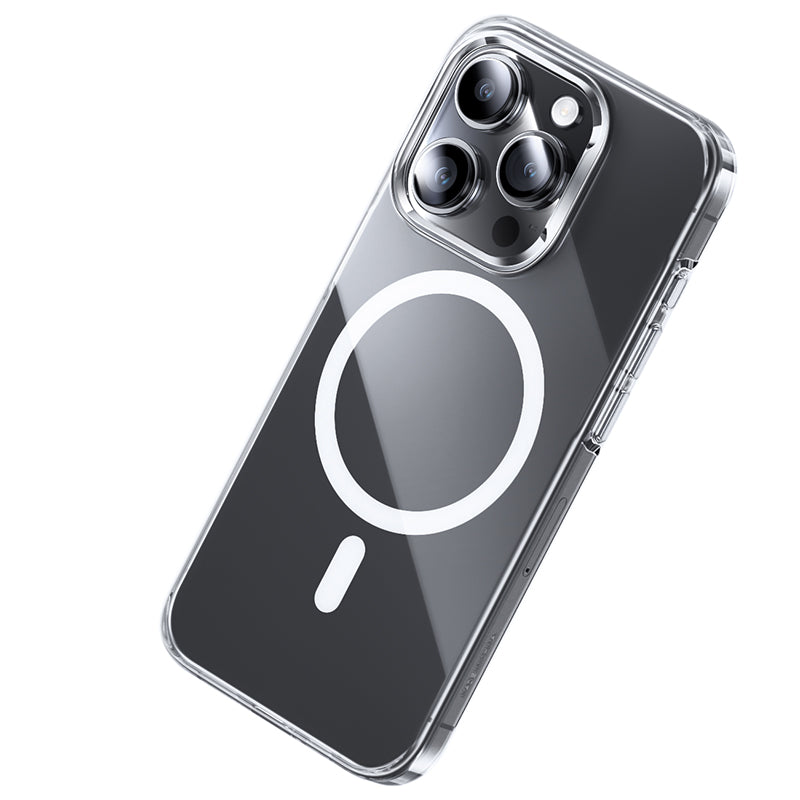 iPhone 15 Pro Kılıf Magsafe Şarj Özellikli Benks Crystal Serisi Şeffaf Kılıf Renksiz