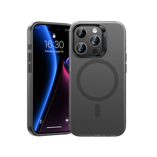 iPhone 15 Pro Kılıf Magsafe Şarj Özellikli Benks Lucid Armor Kılıf Gri