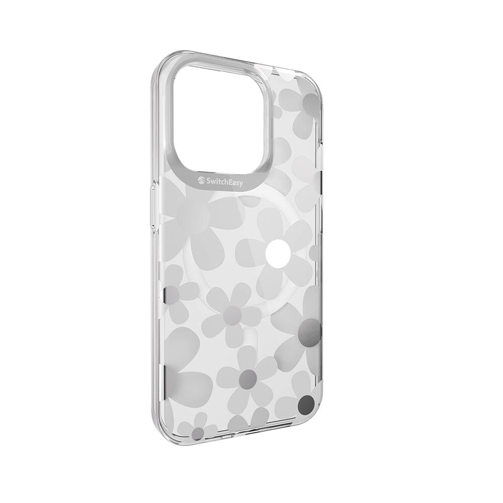 iPhone 15 Pro Kılıf Magsafe Şarj Özellikli Çift IMD Baskılı Lisanslı Switcheasy Artist-M Fleur Kılıf Gri