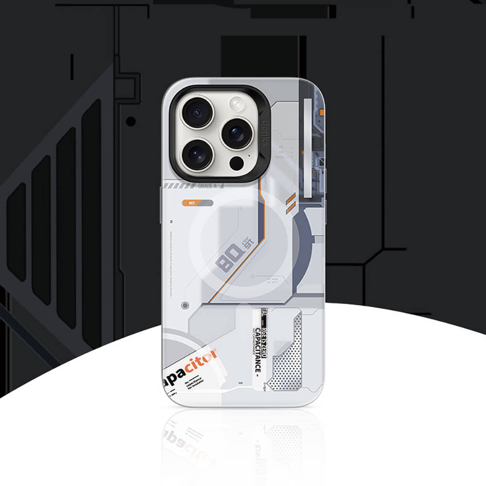 iPhone 15 Pro Kılıf MagSafe Şarj Özellikli Mekanik Tasarımlı Benks Perspective Serisi Kılıf Siyah