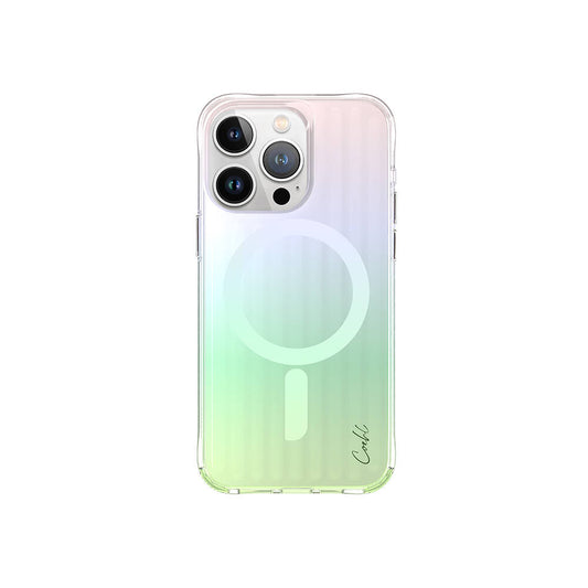 iPhone 15 Pro Kılıf Magsafe Şarj Özellikli Parlayan Arka Yüzey Coehl Linear Kılıf Yeşil