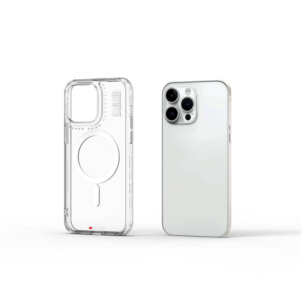 iPhone 15 Pro Kılıf Magsafe Şarj Özellikli Şeffaf Transparan Wiwu Turkey D Serisi Kılıf Renksiz