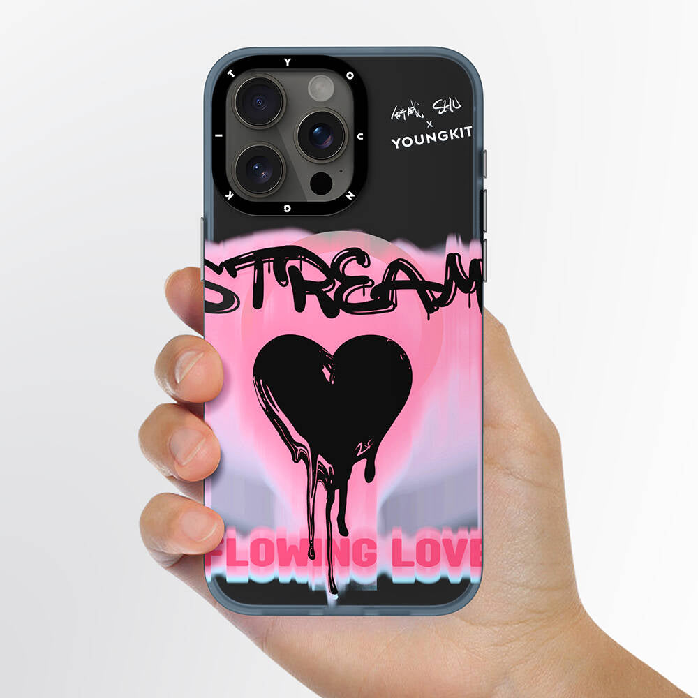 iPhone 15 Pro Kılıf Magsafe Şarj Özellikli Shu Tasarımlı Youngkit Dreamland Serisi Kılıf Pembe