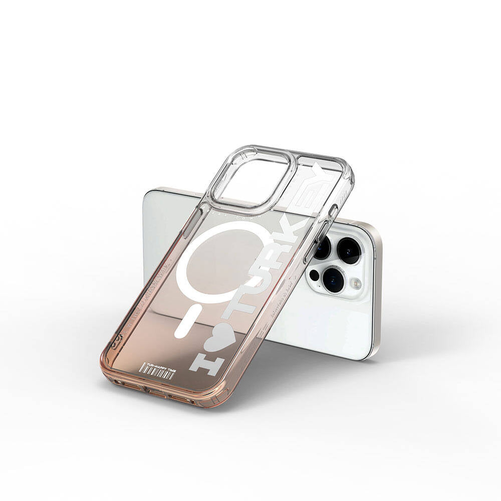 iPhone 15 Pro Kılıf Magsafe Şarj Özellikli Transparan Renk Geçişli Wiwu Turkey C Serisi Kılıf Yeşil