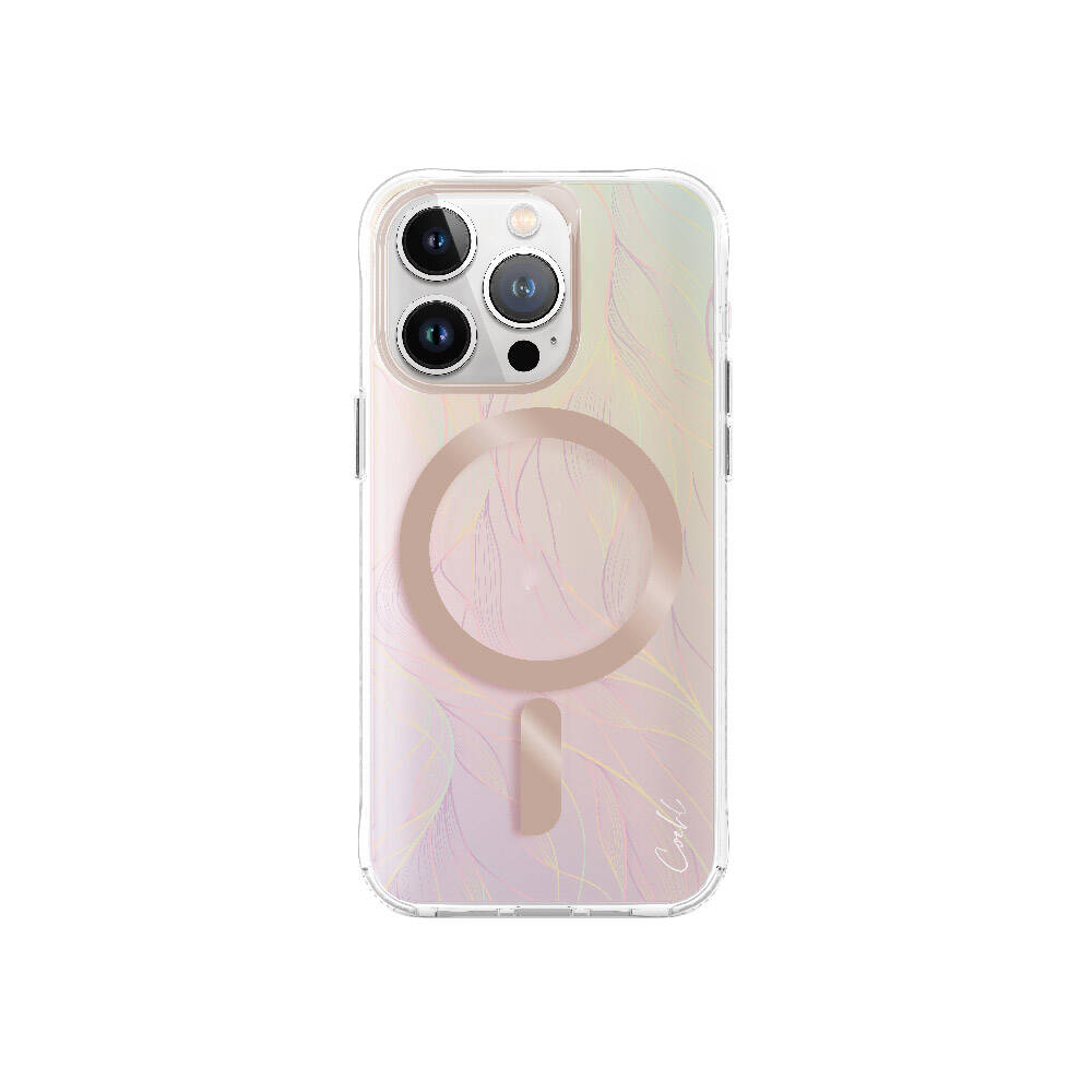 Apple iPhone 15 Pro Kılıf M-safe Şarj Özellikli Yaprak Desenli Coehl Willow Kapak