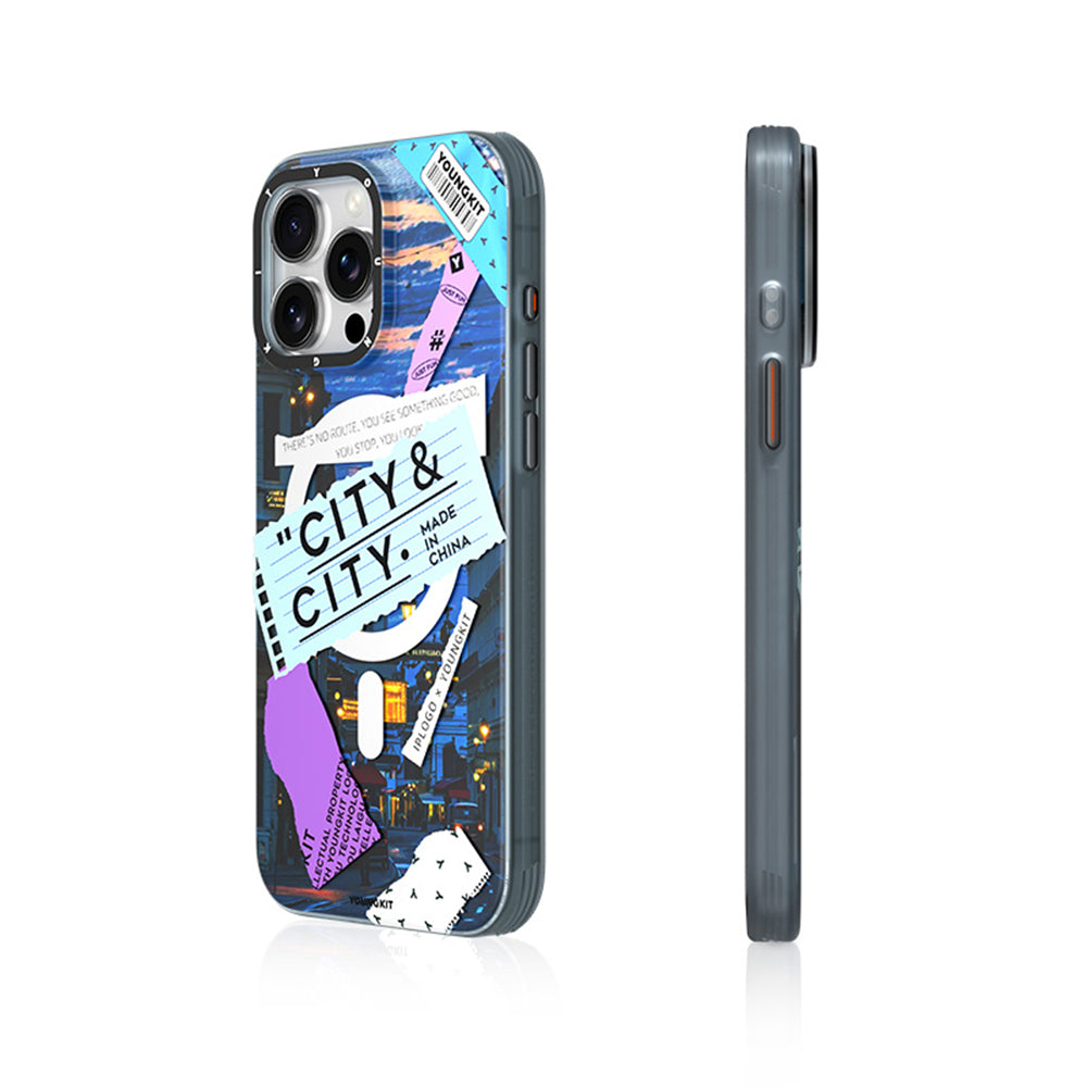 iPhone 15 Pro Kılıf Magsafe Şarj Özellikli Youngkit A-City Serisi Kılıf Pembe