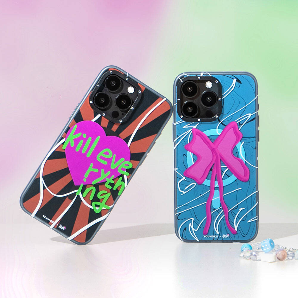 iPhone 15 Pro Kılıf Magsafe Şarj Özellikli Youngkit Anti-Trend Serisi Kılıf Mavi