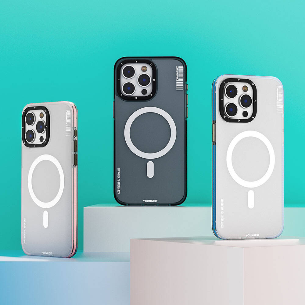 iPhone 15 Pro Kılıf Magsafe Şarj Özellikli Youngkit Jiansha Serisi Kılıf Siyah