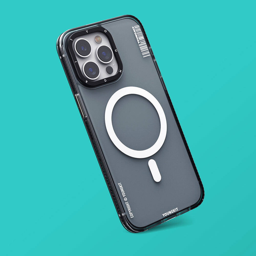 iPhone 15 Pro Kılıf Magsafe Şarj Özellikli Youngkit Jiansha Serisi Kılıf Mavi