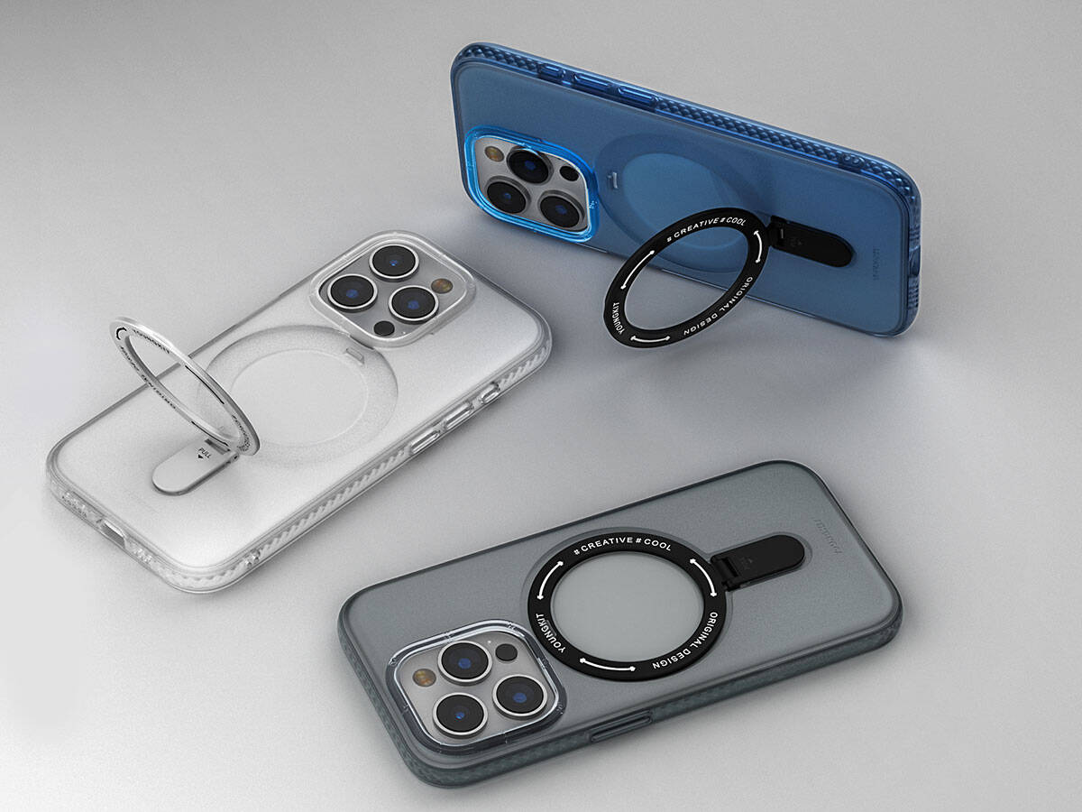 iPhone 15 Pro Kılıf Magsafe Şarj Özellikli Youngkit Rock Serisi Kılıf Mavi