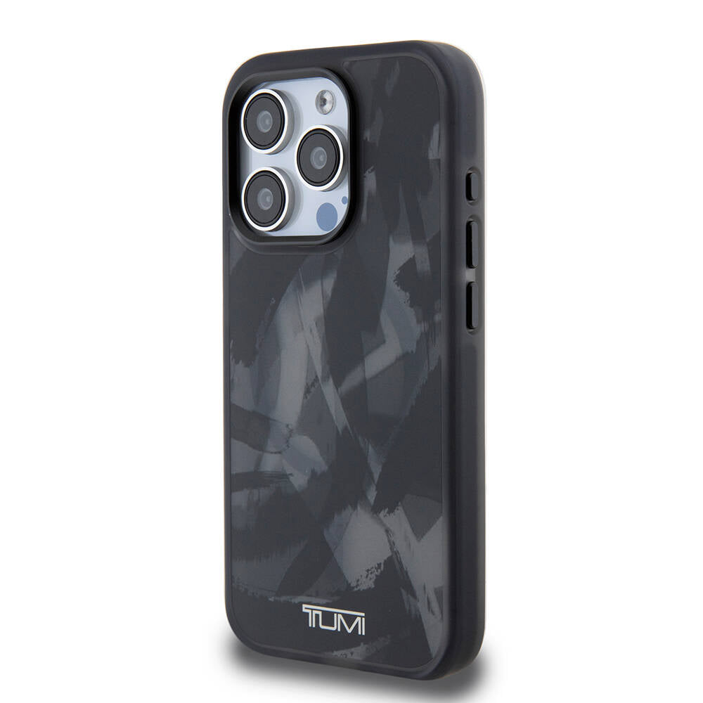 iPhone 15 Pro Kılıf TUMI Orjinal Lisanslı Magsafe Şarj Özellikli Buzlanmış Saydam Fırça Kamuflajı Desenli Kılıf Yeşil