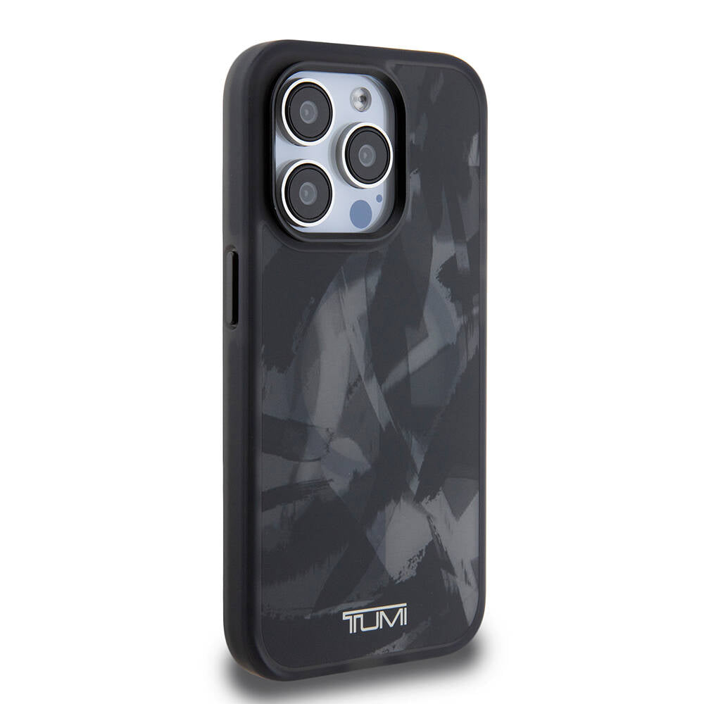 iPhone 15 Pro Kılıf TUMI Orjinal Lisanslı Magsafe Şarj Özellikli Buzlanmış Saydam Fırça Kamuflajı Desenli Kılıf Yeşil