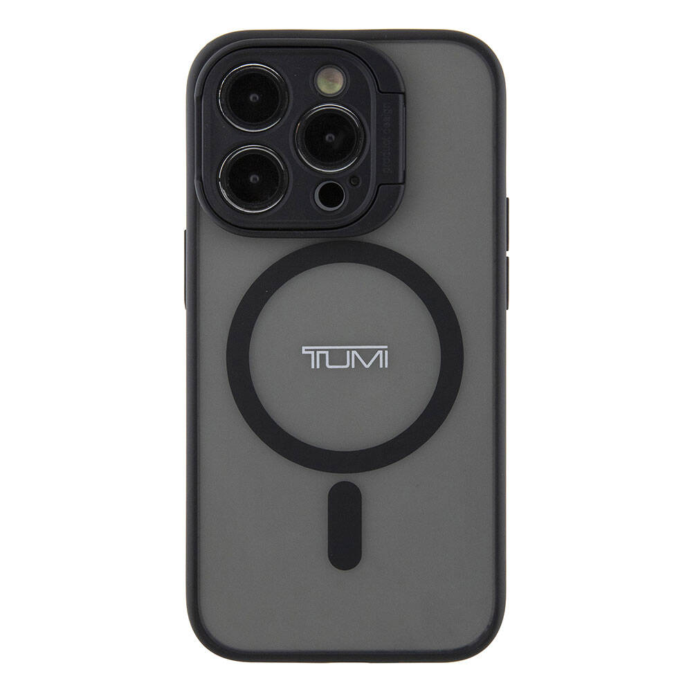 iPhone 15 Pro Kılıf TUMI Orjinal Lisanslı Magsafe Şarj Özellikli Kamera Standlı Buzlu Mat Kılıf Mavi