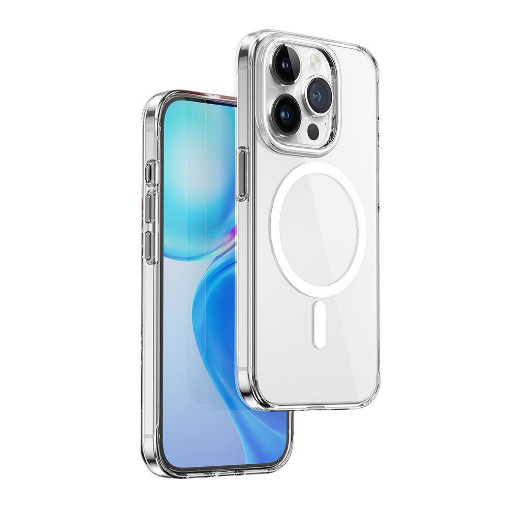 Apple iPhone 15 Pro Kılıf Wiwu ZYS-013 M-safe Şarj Özellikli Renkli Kamera Çerçeveli Şeffaf Jelly Kapak