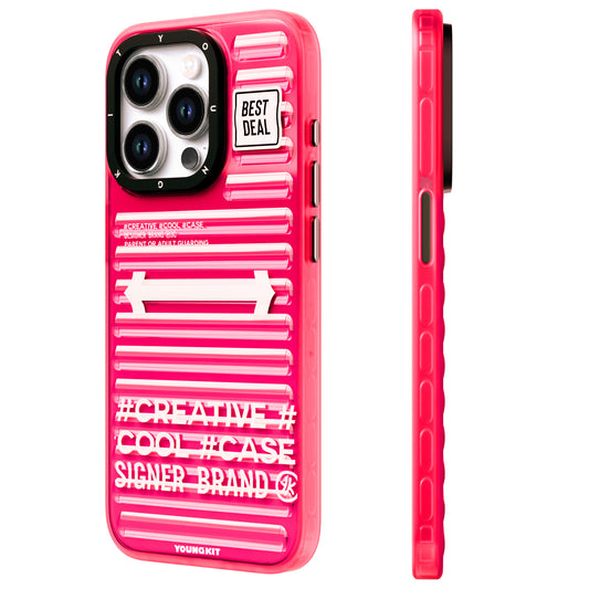 iPhone 15 Pro Kılıf YoungKit Luggage FireFly Serisi Kılıf Pembe