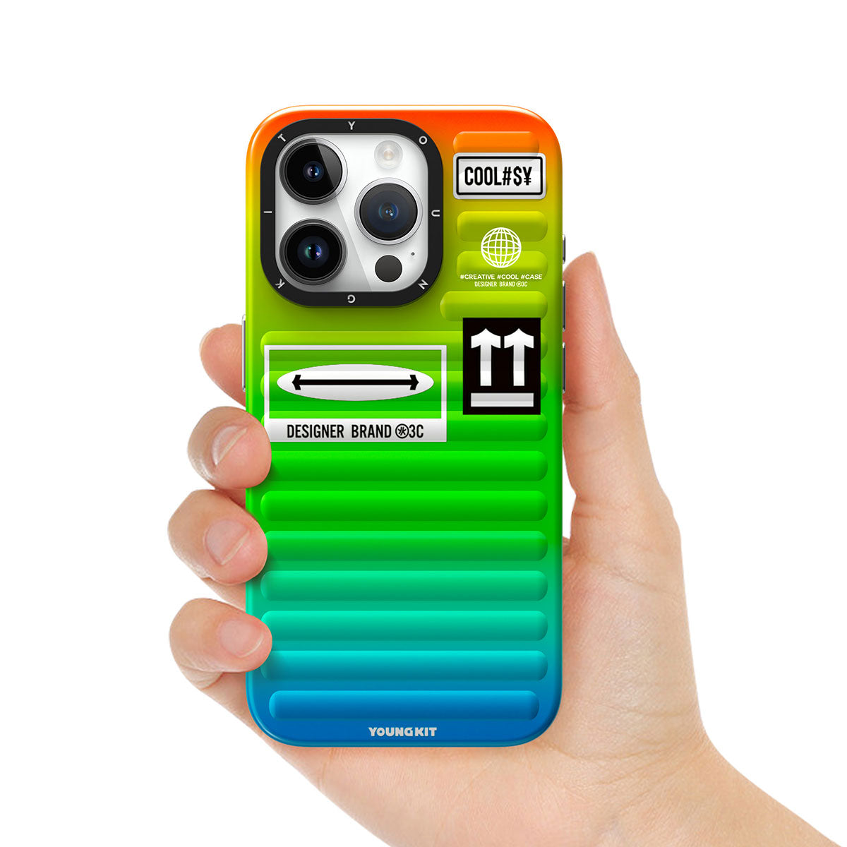 iPhone 15 Pro Kılıf YoungKit The Secret Color Serisi Kılıf Mavi