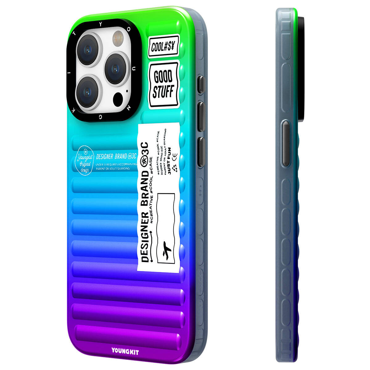 iPhone 15 Pro Kılıf YoungKit The Secret Color Serisi Kılıf Mavi