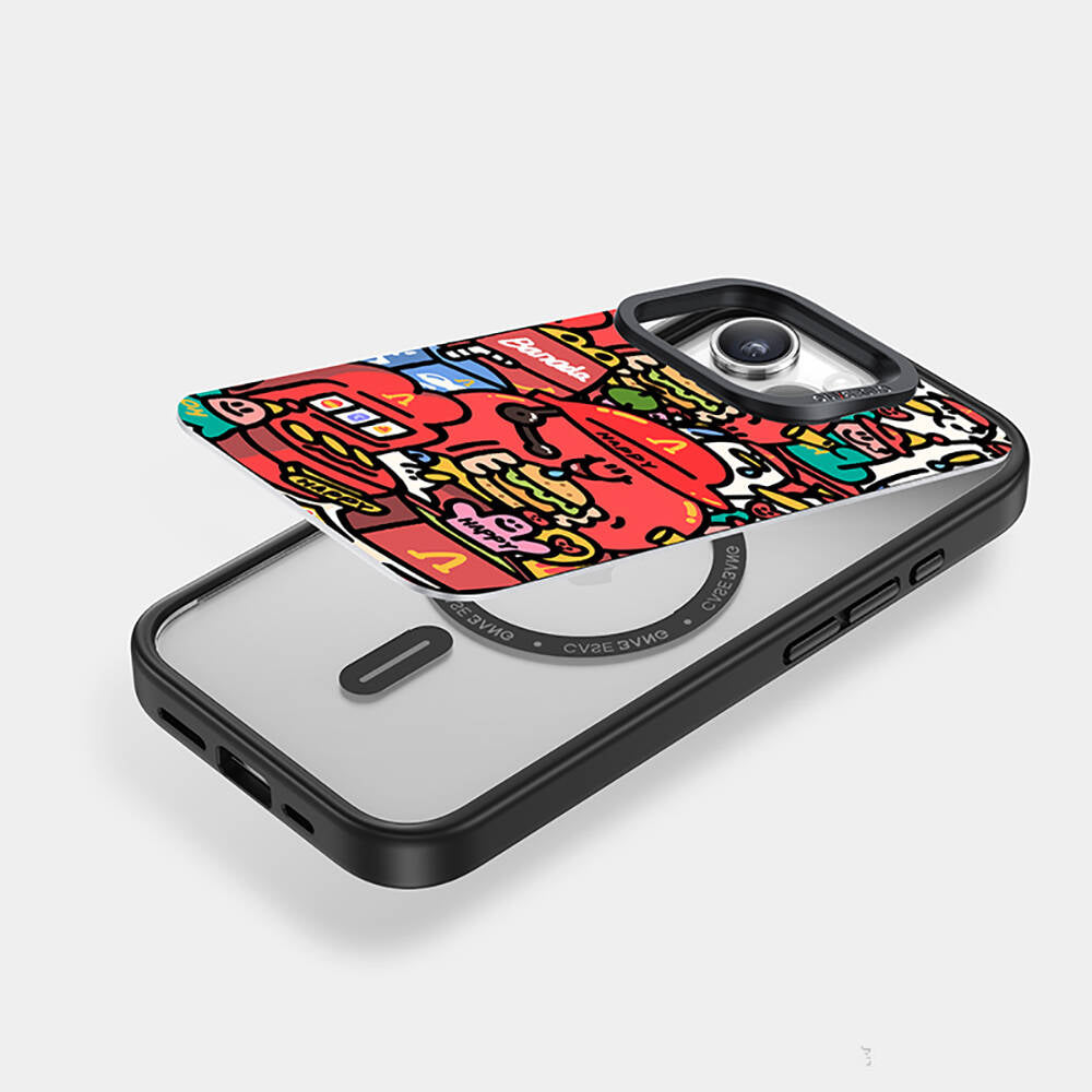 iPhone 15 Pro Magsafe Şarj Özellikli Casebang Ahhey Serisi Arka Panel Pembe