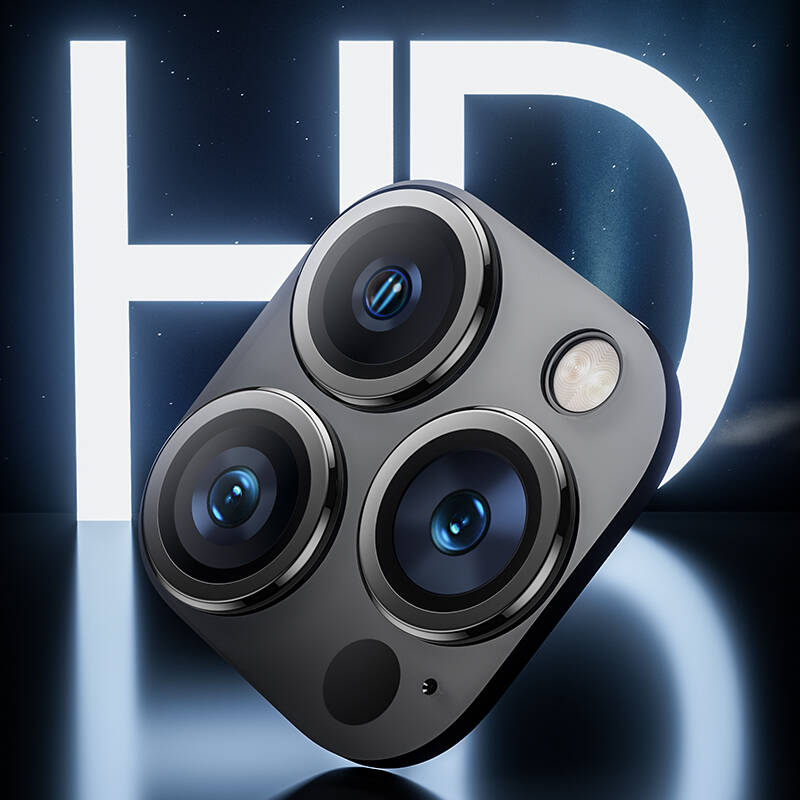 iPhone 15 Pro Max Benks DR Safir Kamera Lens Koruyucu Gümüş