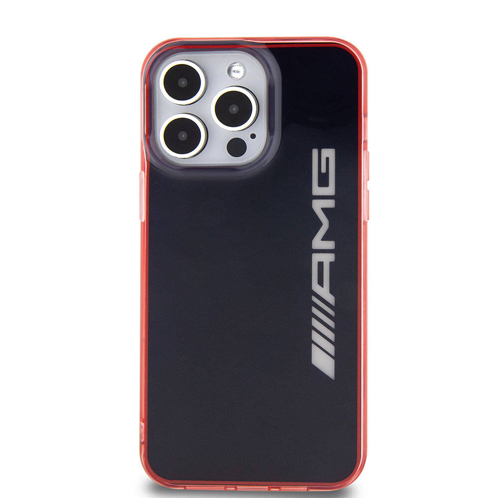 iPhone 15 Pro Max Kılıf AMG Orjinal Lisanslı Çift Katmanlı Şeffaf Büyük Logo Kılıf Siyah