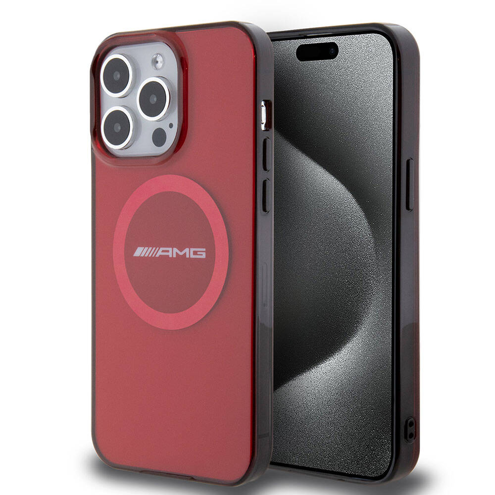 Apple iPhone 15 Pro Max Kılıf AMG Orjinal Lisanslı M-safe Şarj Özellikli Transparan Timeless Kapak