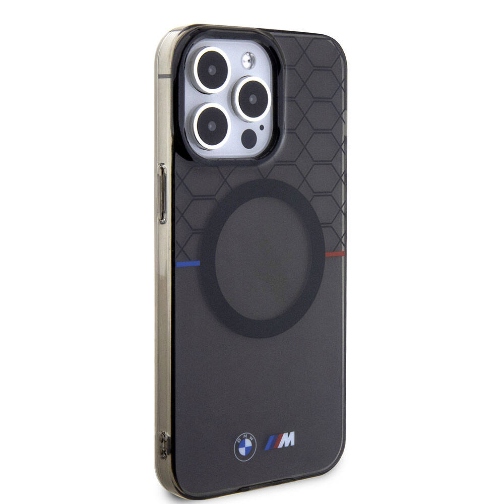 iPhone 15 Pro Max Kılıf BMW Magsafe Şarj Özellikli Transparan M Dizayn Orjinal Lisanslı Kılıf Gri