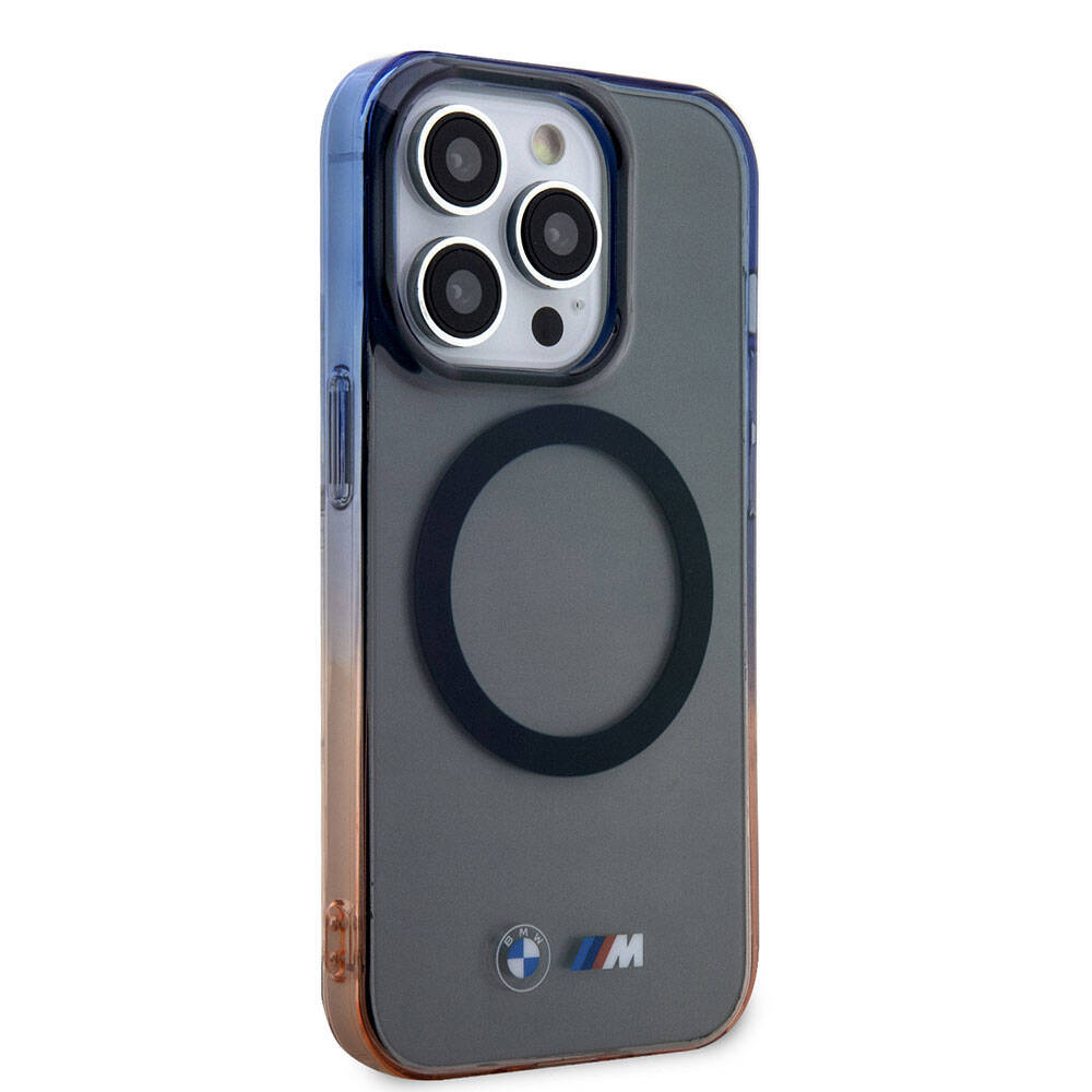 iPhone 15 Pro Max Kılıf BMW Magsafe Şarj Özellikli Transparan Renkli Çerçeveli Orjinal Lisanslı Kılıf Gri