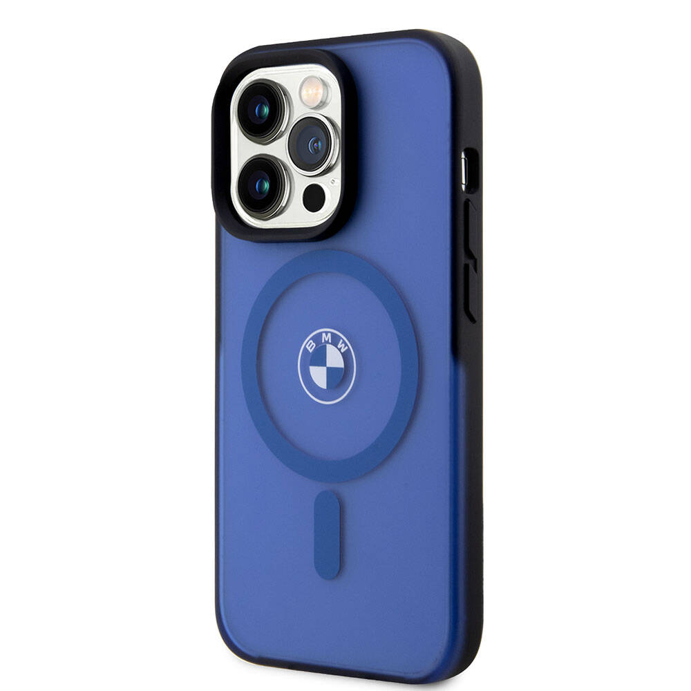 iPhone 15 Pro Max Kılıf BMW Orjinal Lisanslı Magsafe Şarj Özellikli IML Baskı Logolu Buzlu Mat Kılıf Siyah