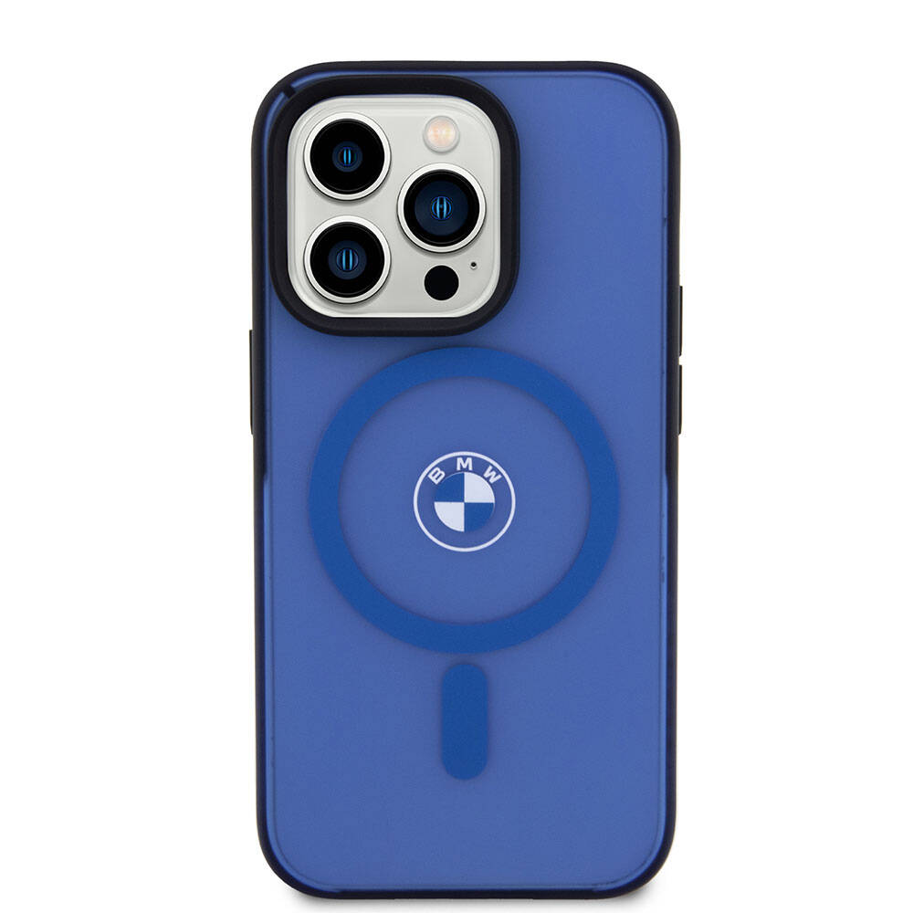 iPhone 15 Pro Max Kılıf BMW Orjinal Lisanslı Magsafe Şarj Özellikli IML Baskı Logolu Buzlu Mat Kılıf Siyah