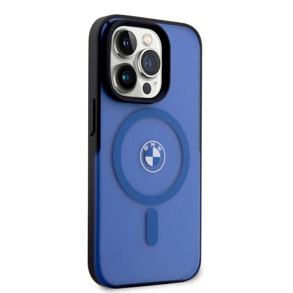 iPhone 15 Pro Max Kılıf BMW Orjinal Lisanslı Magsafe Şarj Özellikli IML Baskı Logolu Buzlu Mat Kılıf Siyah