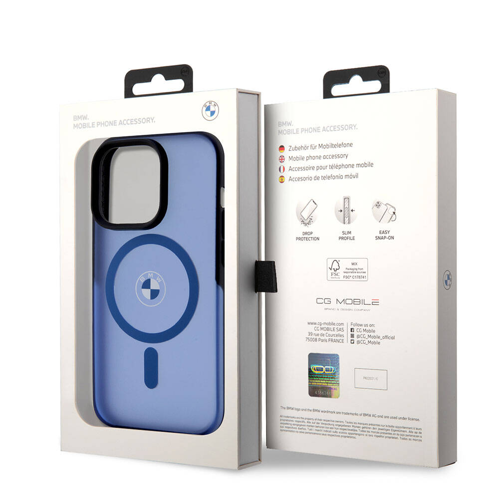 iPhone 15 Pro Max Kılıf BMW Orjinal Lisanslı Magsafe Şarj Özellikli IML Baskı Logolu Buzlu Mat Kılıf Siyah